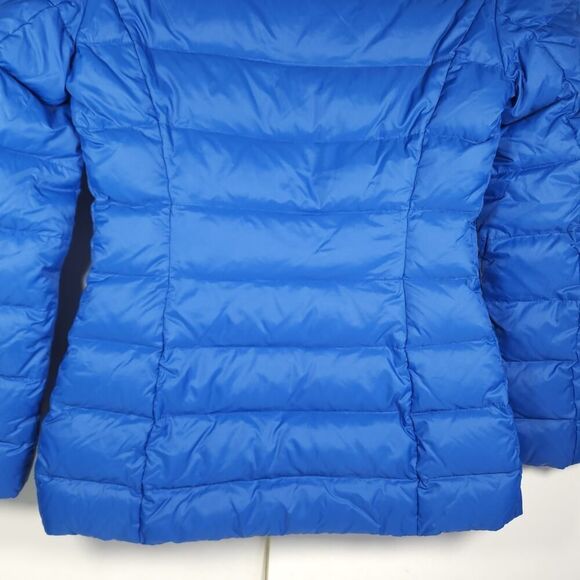 United Colors Of Benetton Women's Sz 4 Blue Down Full Zip Hooded Jacket Coat - Picture 9 of 12